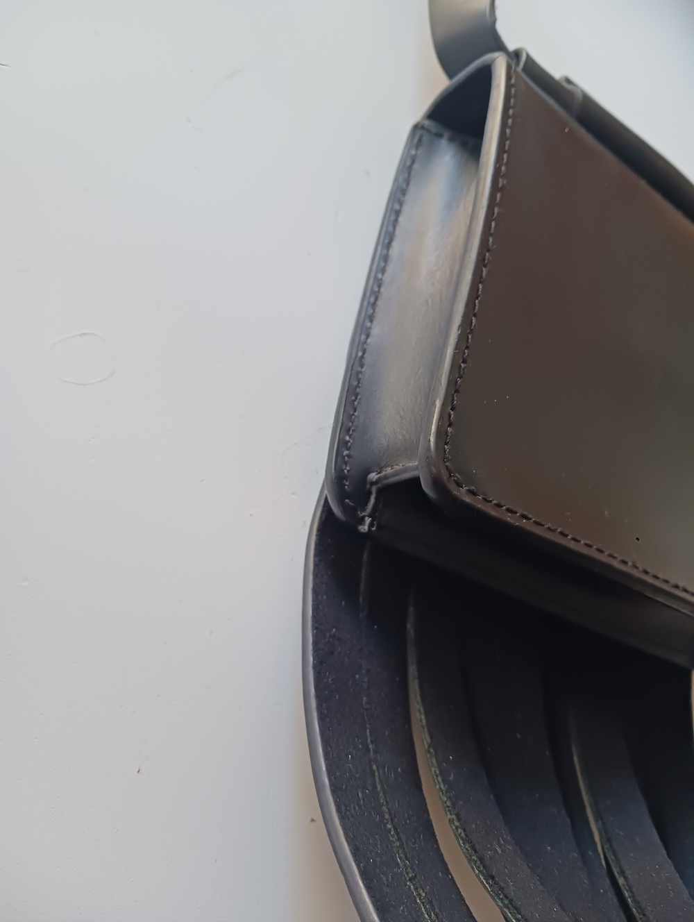 ACNE STUDIO Black Leather Fringe Mini Crossbody Bag - Picture 7 of 11